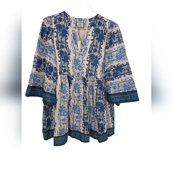 New Tuckernuck Bondi Blues Cotton Voile Izzie Dress Size XXL - Picture 2 of 9